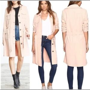 Jack by BB Dakota Trench Coat Jacket Blush Pink